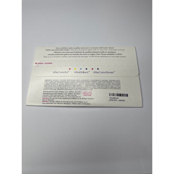 NWT Color Street “Heartthrob” Coral Heart Shaped Designs Nail Strips - Picture 4 of 4